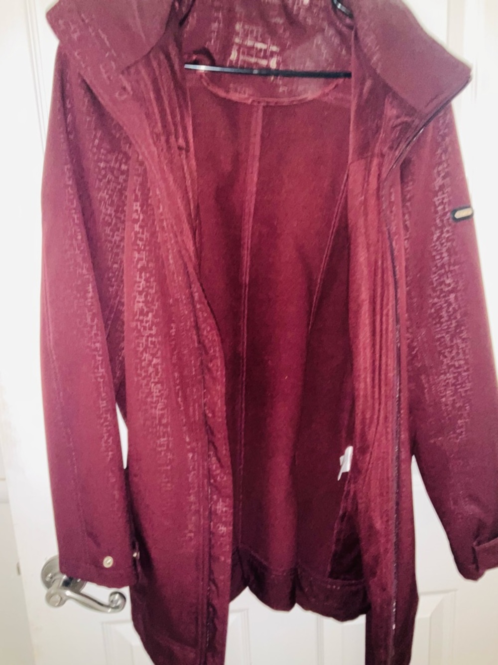 Calvin Klein Burgundy Hooded Trench Coat